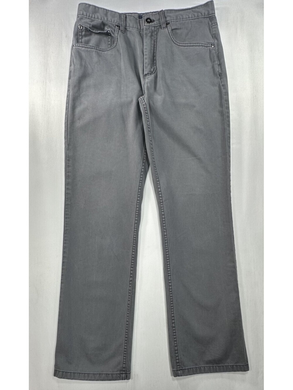 Roundtree Yorke Flat Straight Casuals Chinos Gray Mens 32/32